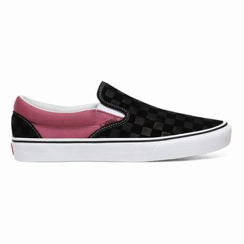 Damske Slip On Tenisky Vans Deboss Checkerboard Classic Čierne/Ruzove VA21YSTOC